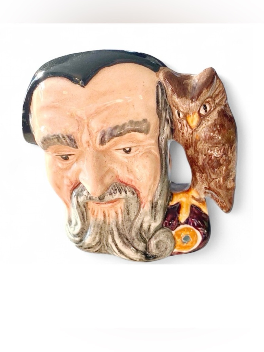 Royal Doulton Merlin D6543 Small Character Jug Toby Mug 2.75” England Vintage